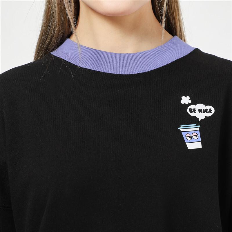 Puma Downtown Graphic Crew Long Sleeve Dress Women Dress Black 531436-01