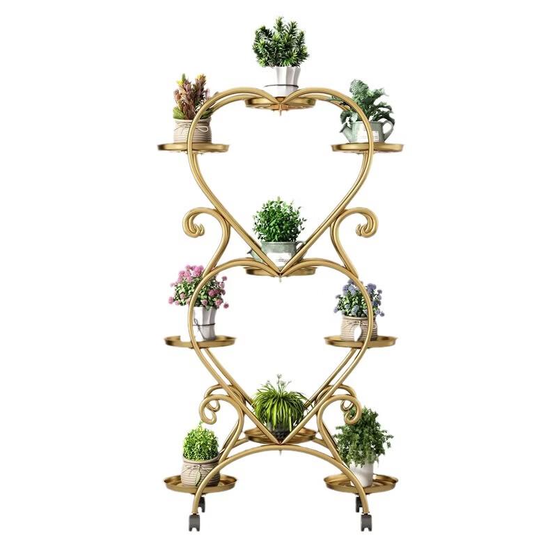 Shixun Minimalist 5-Tier Rolling Iron Flower Pot Stand