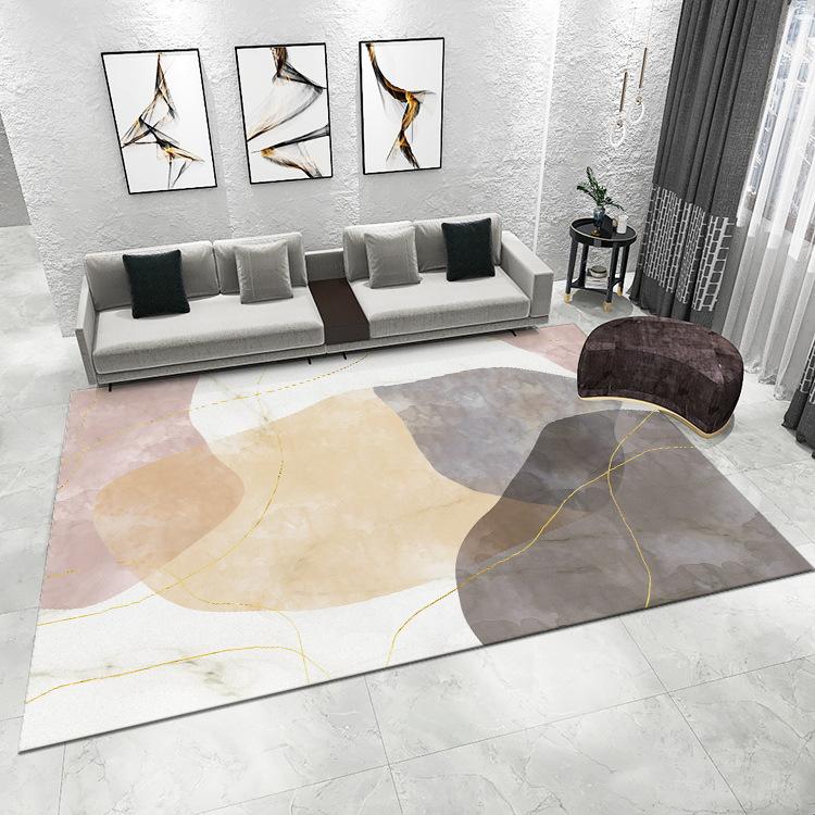 Nordic Style Carpe Irregular Geometric Print Home Decor Rug Non-slip Abstract Mat for Living Room Bedroom Balcony Etc