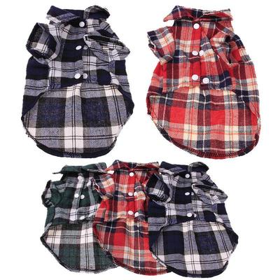 Plaid Dog Wedding Outfit - Shirt and Dress for Small To Medium Breeds