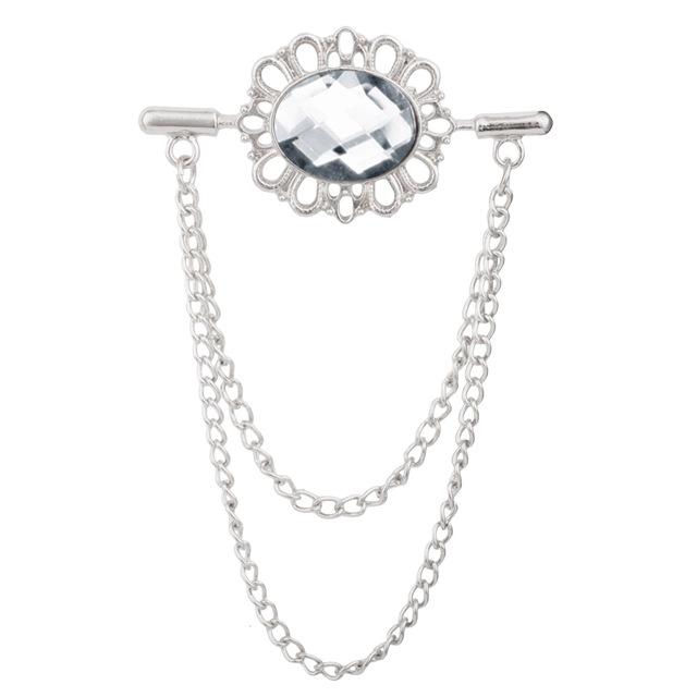 Latest Stylish Fashionable Metallic Crytal Tassel Pin Brooch Shirt Collar Pin Scarf Buckle Badge Corsage Brooches Women Men Jewelry AccessoriesFashion