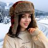 New plaid polyester cotton three-color wool supply thickened warm hat winter ear protection hat plush cap