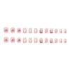 Clear Pink Cat Plaid Wearable Nail Stickers - French Strawberry Milk Theme, 24 Pieces