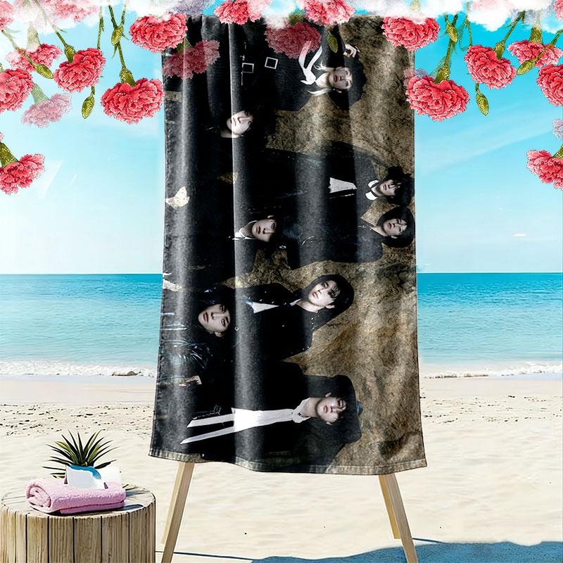 skz Print Beach Towel, Large Soft Quick Dry Towel for Beach Camping Swimming