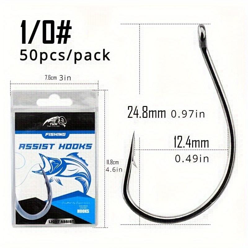 50pcs 8003 Wacky Hooks, Soft Bait Hooks, Barbed Fishing Hook For Drop Shot Rig