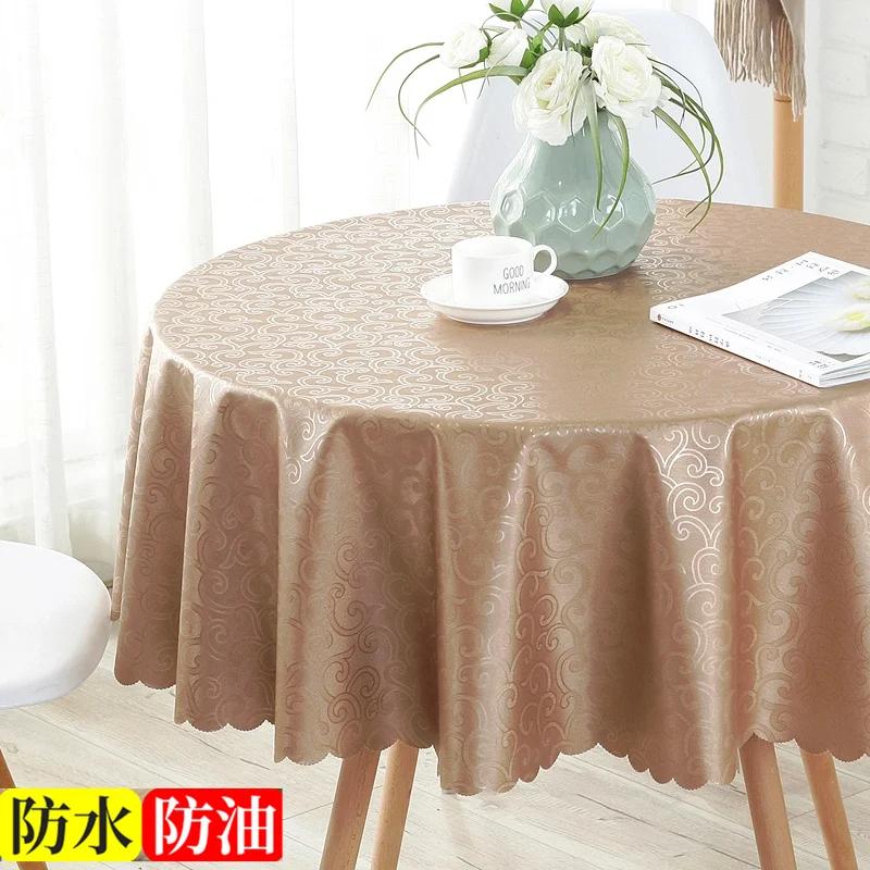 

Minimalist Solid Color Tablecloth Thickened Multi-Color Printed Tablecloth Waterproof Oil Resistant Dust Anti Slip Table Cover 120cm round 1pcs