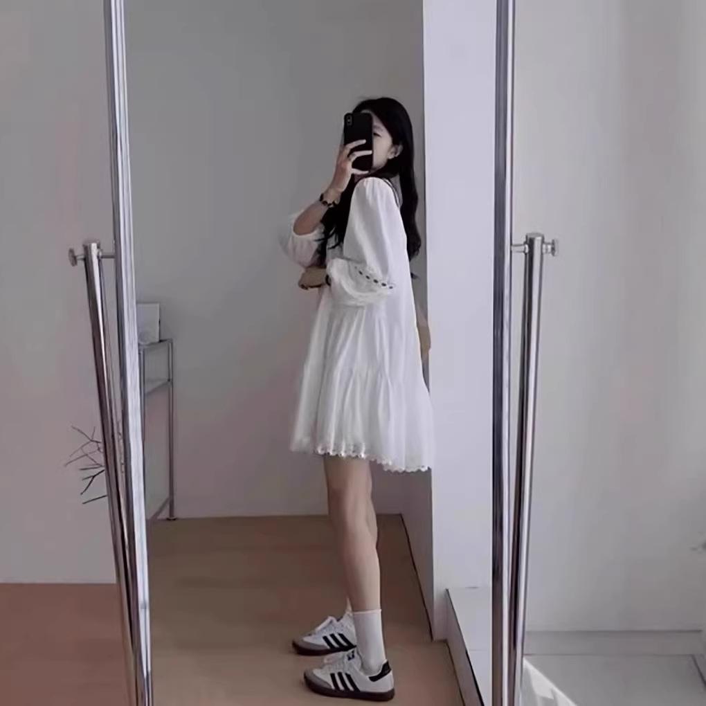French White Shirt Dress Women's New Spring Small Man Is Very Good-looking Xinjiang Yunnan Travel Wear