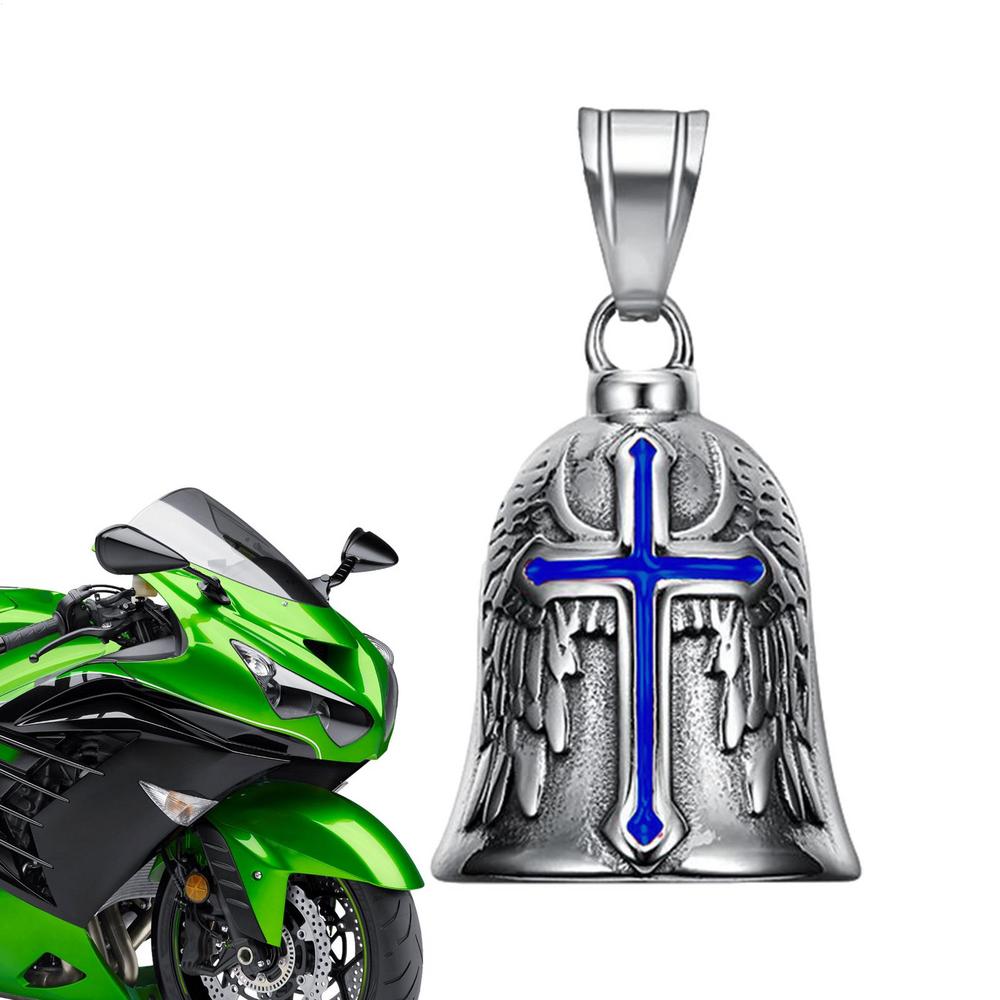 Vintage Ornament Motorcycle Bell Charm Riding Bell Necklace for Men Motorcycle Accessories Jewelry with Stainless Steel Chain