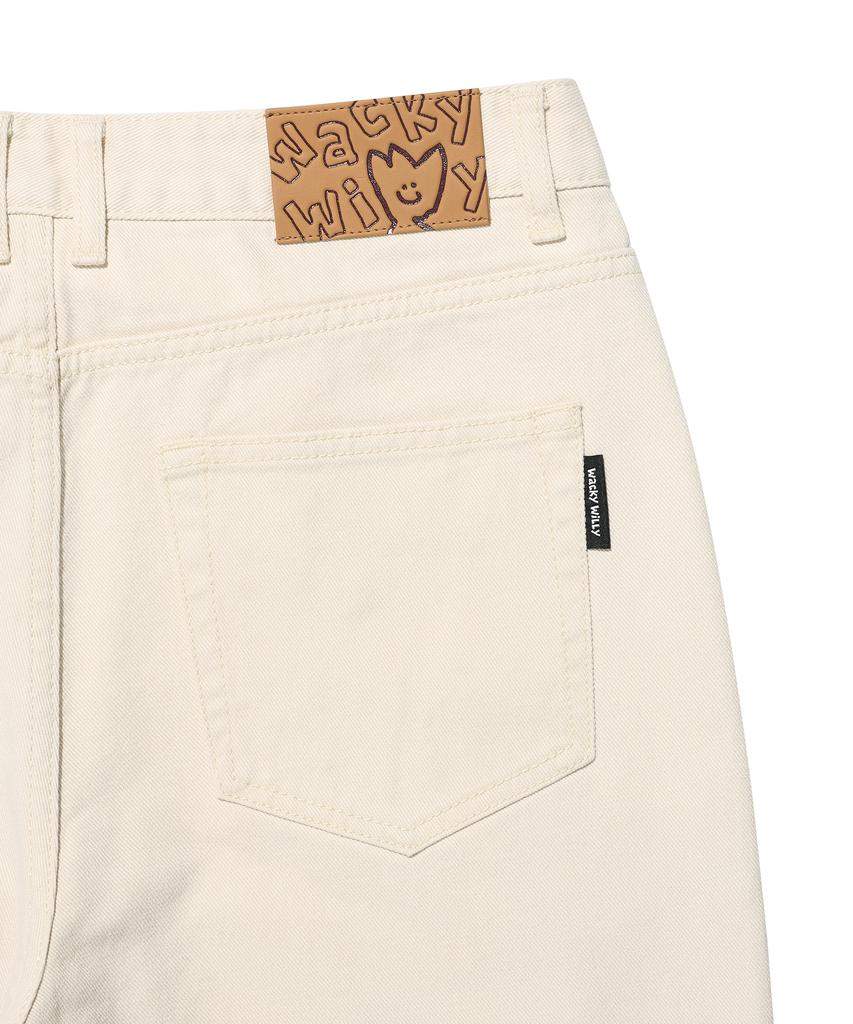 WACKY WILLY Basic Denim Pants Ecru