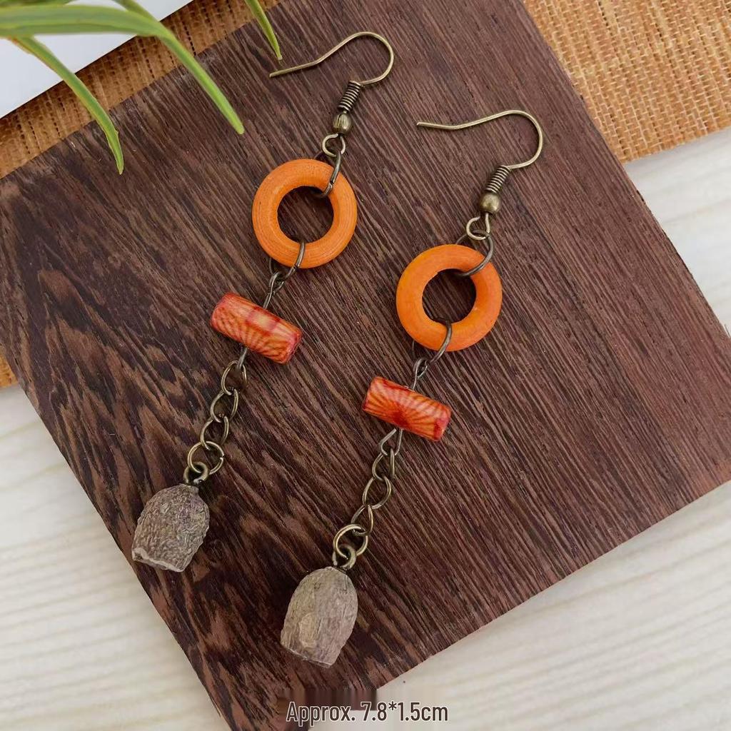 Yunnan Artistic Ethnic Fruit Earrings: Retro Natural Forest Style Design