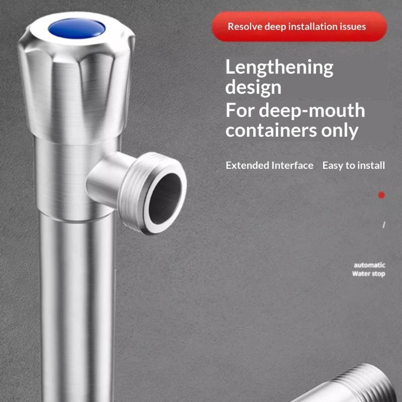 Regulable Flows Stainless Steel Angle Valves Elongated Precise Water Control Wall Mount Bath Fixtures Installation