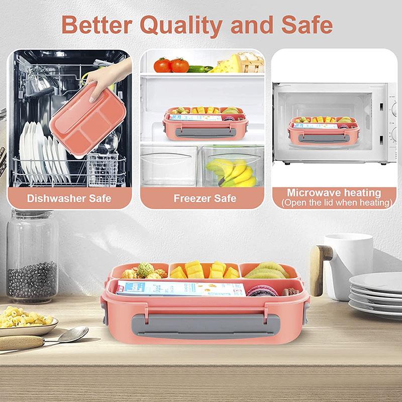 Set da 16 pezzi di portapranzo bento in plastica per studenti con scomparti adatti al microonde e stuzzicadenti per frutta
