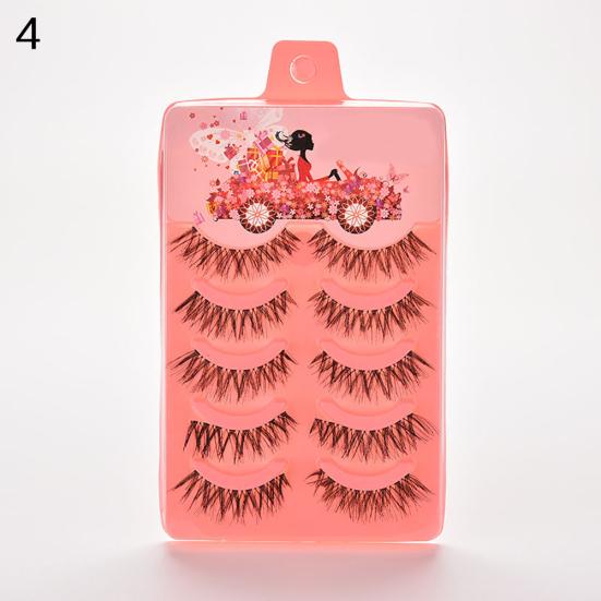 5 Paar Make-up Handgefertigt Lang Dick Überkreuzt Falsche Wimpern Augenwimpern Extensions