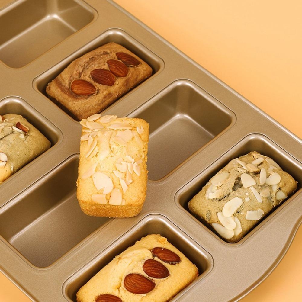 8-Cavity Mini Loaf Pans Carbon Steel Baking Mold Reusable Brownie Pan  Kitchen Accessories