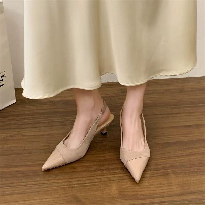 Temperament women's single shoes 2025 spring and summer new niche French high heels thin heel bag head sandals fairy shoes