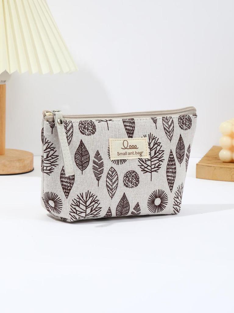 Multifunctional 3D Linen Makeup & Coin Bag with Large Capacity