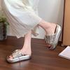 Fioritura incrociata uomo piccolo aumenta altezza suola spessa 2025 nuove pantofole estive fresche scarpe da donna indossare pantofole a fascia stampa leopardo