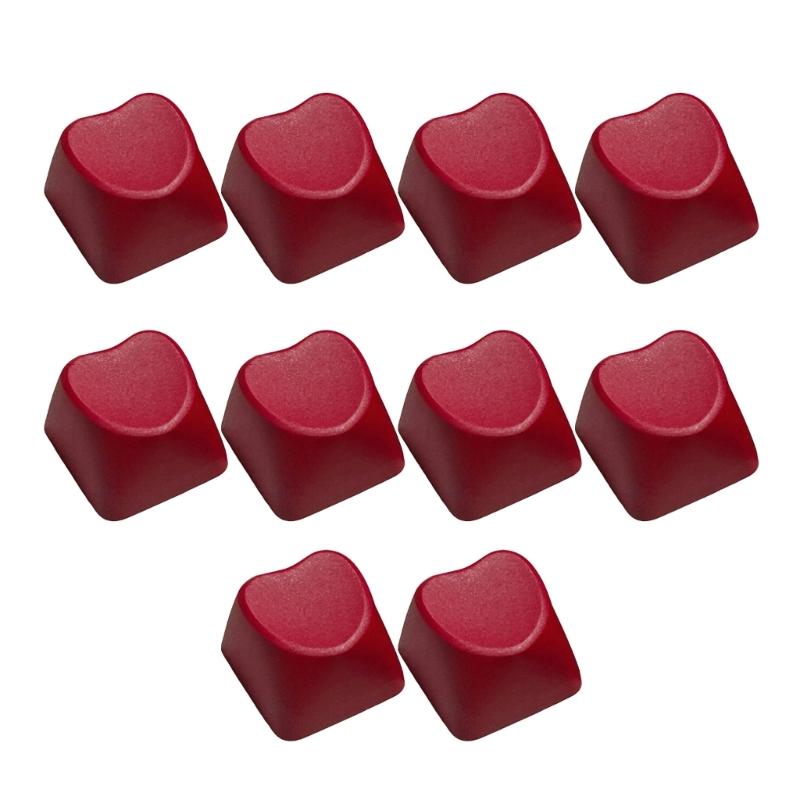 10PCS Heart Shape Keycaps 1U Layout Ergonomic PBT Construction for Mechanical Keyboards