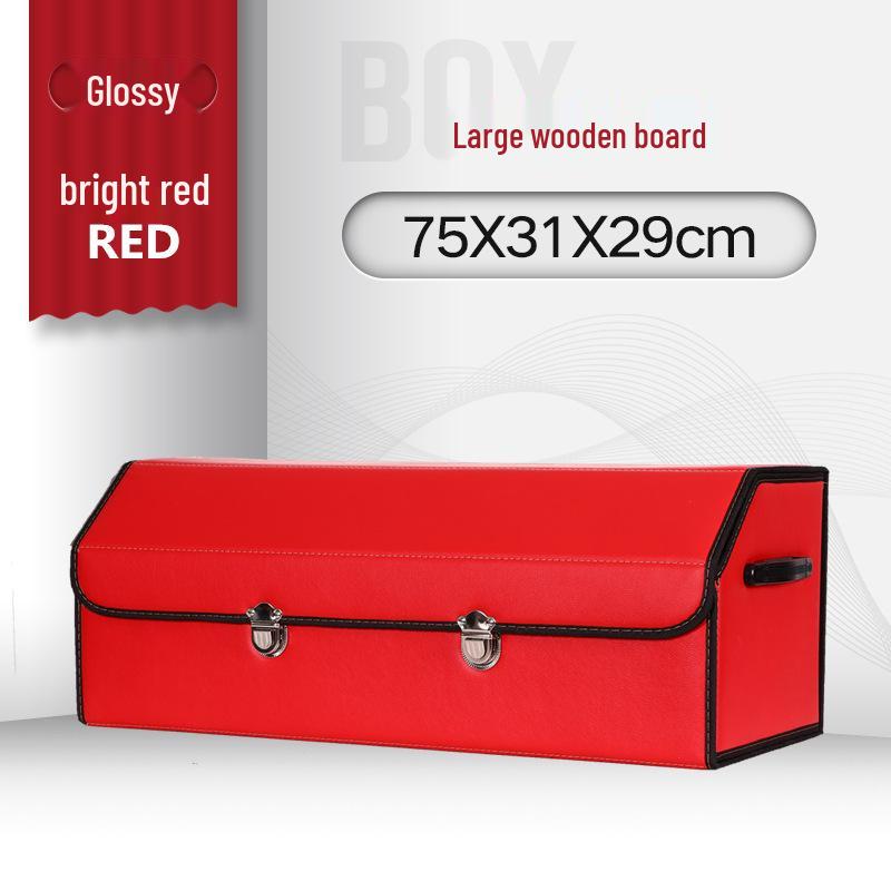 Leather Car Trunk Storage Box with Logo - Multifunctional Folding Organizer