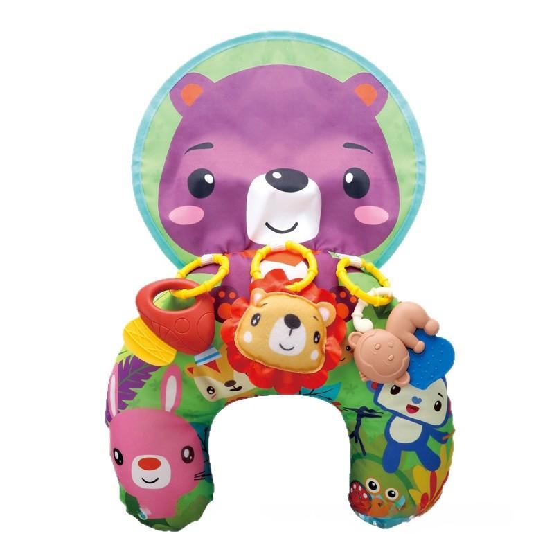 Baby Tummy Time Pillow With Visual Stimuli For Infant Development Bear