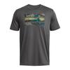 Under Armour Letter Print Crew Neck Sports Short Sleeve T-Shirt Men Tops Dark-Gray 1361903-025