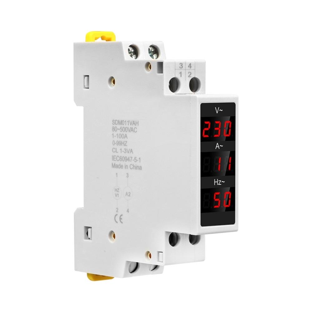 Compact and User Friendly Din Rail Voltmeter Ammeter HZ Meter for AC80500V