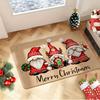Three Christmas Gnome Print Door Mat Villa Front Entry Patio Sliding Door Home Decor Backyard Seasonal Floor Mat  Welcome Mat