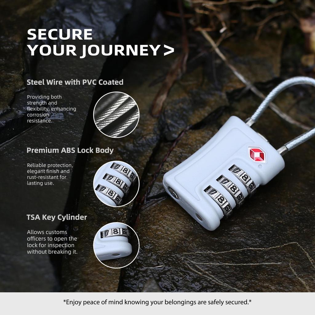 TSA-Approved Travel and Gym Suitcase Padlock with Password