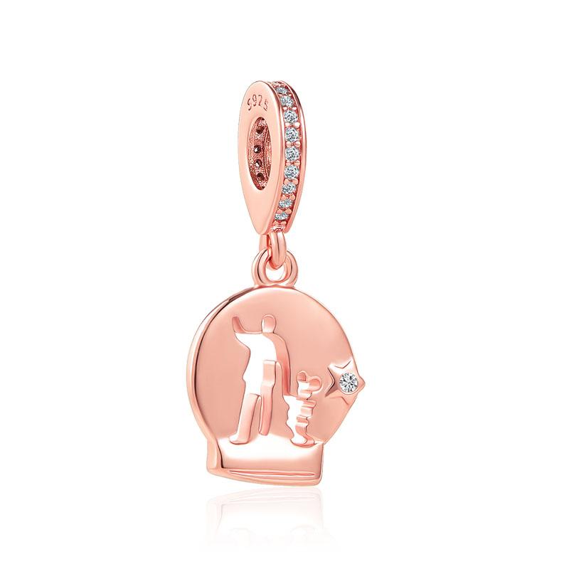 -Selling Newcopper Rose Gold Family Tree Charm Fitting Bead Suitable For Original Bracelet Diy Women'S Exquisite Jewelry