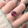 Zhuozhifan S925 Silver Rose Stone Ring with High Carbon Diamond