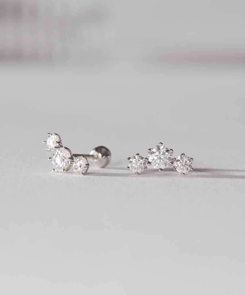 Dorocy 14K Moissanite Triple Piercing Earrings