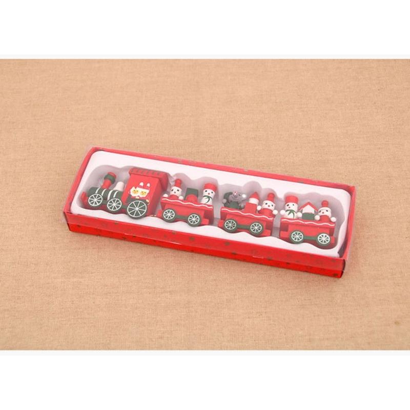 Hand Carved Wooden Holiday Train Display Toy Ornament For Seasonal Home Decoration And Decorative Kids Room Accent