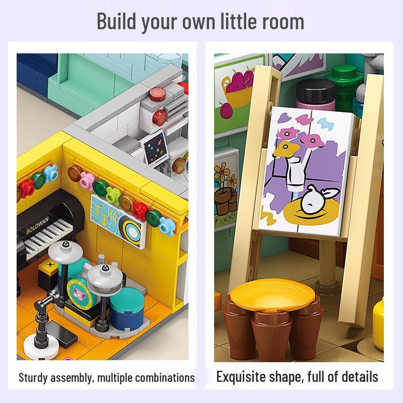 Lele Brothers Dream Home Street View Building Blocks - Educational Toy for Kids