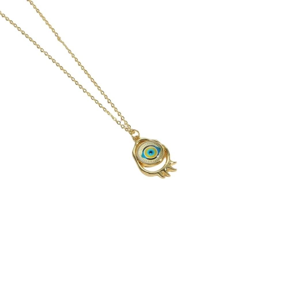 Pendant Devil's Eye Necklace Copper Resin Banquet Clothes Neck Chain  Clothes Accessories