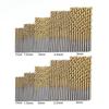 60Pcs/set Titanium-plated Twist Drills  Drill Bits, Open-hole Drilling Straight Drilling Round Shank Small Twist Drill Combination