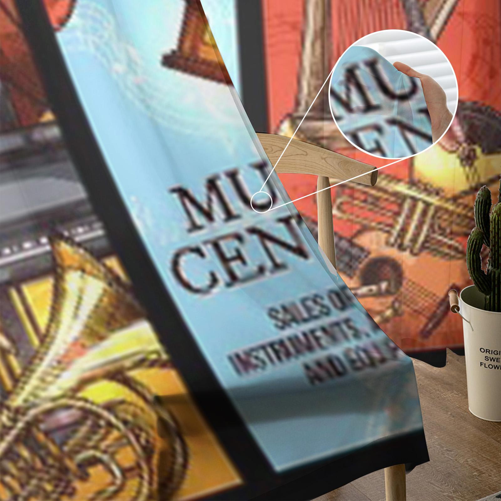 Винтажный музыкальный магазин Добавить в Лайтбокс Тюлевые прозрачные шторы для гостиной — фото 3