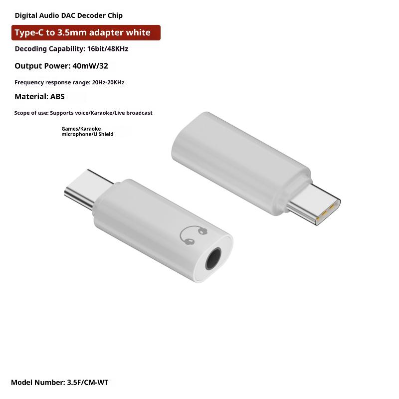 1Pcs Type C To 3.5mm Audio Adapter Earphone AUX Adapter For Phone 15 Galaxy S24 S23 Ultra USB Type C To 3.5mm Aux Adapter