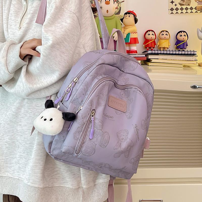 Mini backpack niche Japanese Korean version lightweight small schoolbag printed college style simple girl small backpack