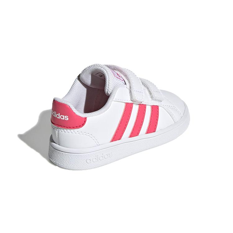 Adidas Neo GRAND COURT Low top Skateboard Shoes White Pink Infant And Toddler EF0115