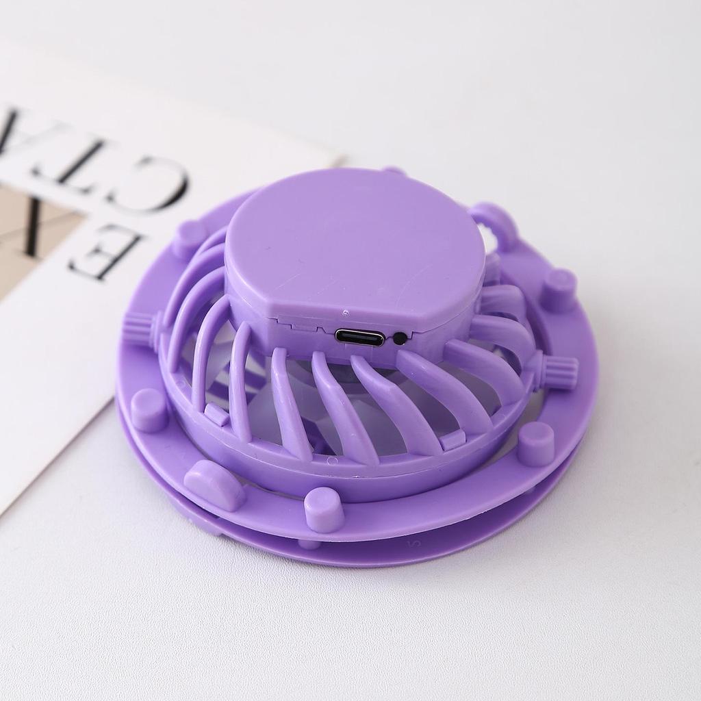 USB Rechargeable Solar Fan with Detachable Accessories - Pressure-Sensitive Motor for Strong Wind Power
