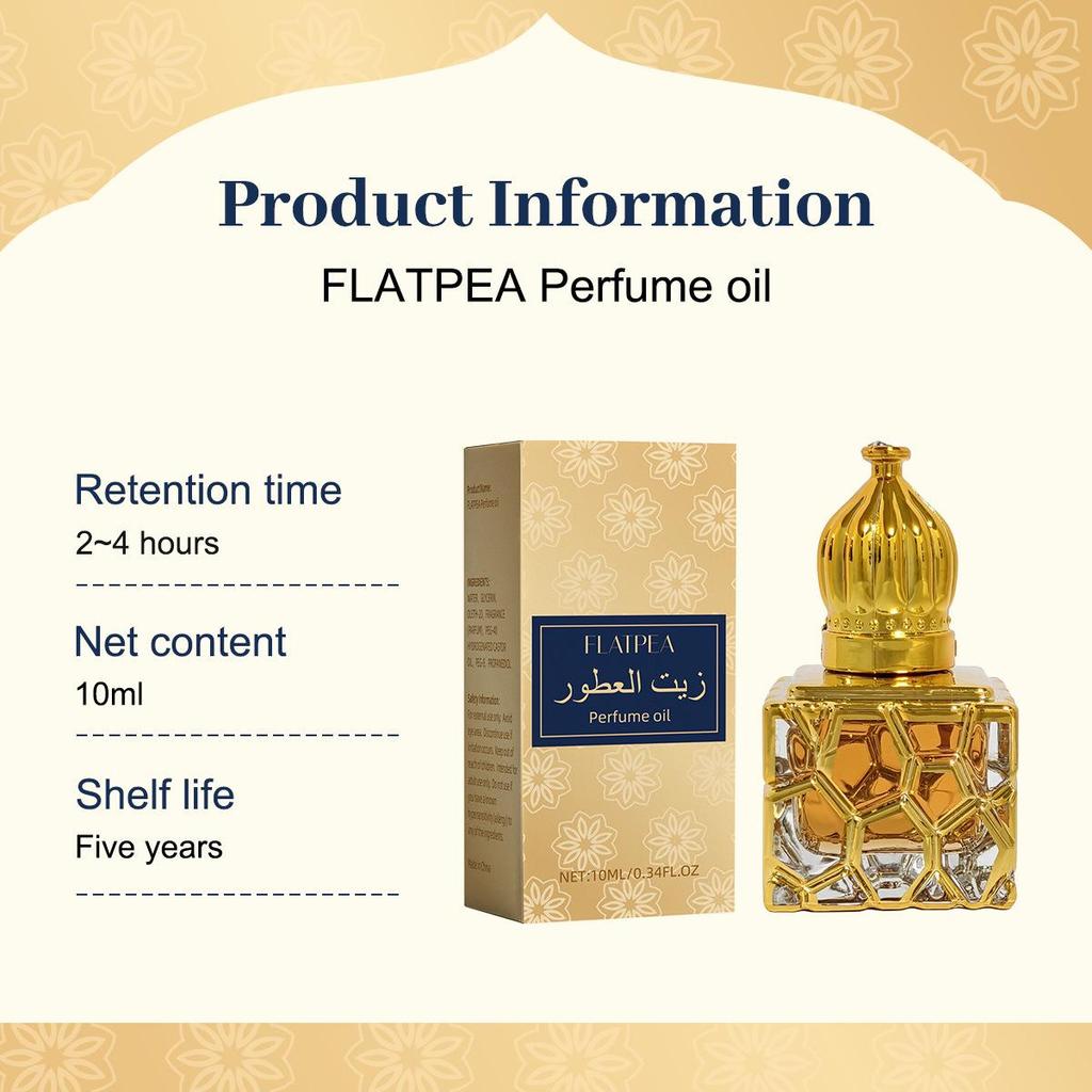Arabic Gold-Plated Carved Glass Rollerball Perfume - Alcohol-Free, Portable Fruit Fragrance