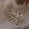 Fashion Luxurious Unique Long Chain Bling Tassel Earring for Women Exquisite Statement Pendant Earring Wedding Jewelry Gifts