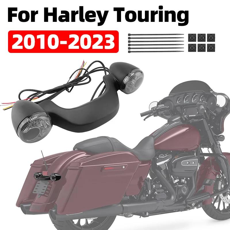 Motorcycle LED Rear Turn Signal Brake Light Bar Light Red/Smoked Lens For Harley Touring Street Glide Road King FLHX 2010-2025