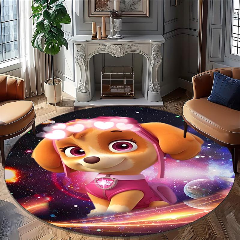 1pc Paw16 Carpet, Round Rug, Comfortable, Suitable for Entryways, Living Rooms, Office, And Bedrooms, Christmas Decoration