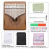 Uxcell 21-Key Thumb Piano Mini Portable Finger Piano Solid Core Wood Deep Brown Flower Pattern Handrail Tuning Hammer Music Learning Guide Gift for