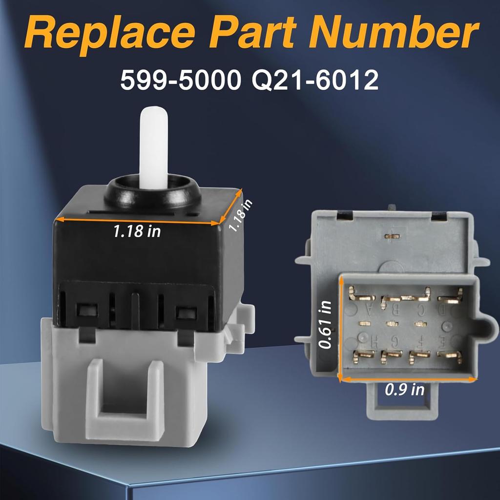 HVAC Blower Motor Control Switch Compatible with 2006-2007 Peterbilt 379 2008-2015 Peterbilt 384 Replace# Q21-6012 599-5000