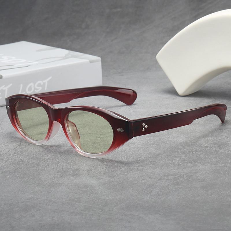 Vintage Cat Eye Sunglasses Women Fashion Leopard Blue Gradient Shades UV400 Men Trending Rivets Punk Sun Glasses