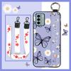 Protective Phone Holder Phone Case For Nokia G22 Silicone Flower Waterproof Wristband Lanyard Ring Dirt-resistant