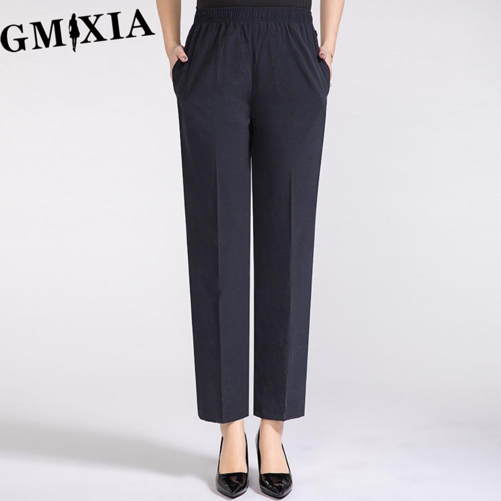 GMXIA Women's Fashion Casual Solid Color Print Pants & Capris Trousers