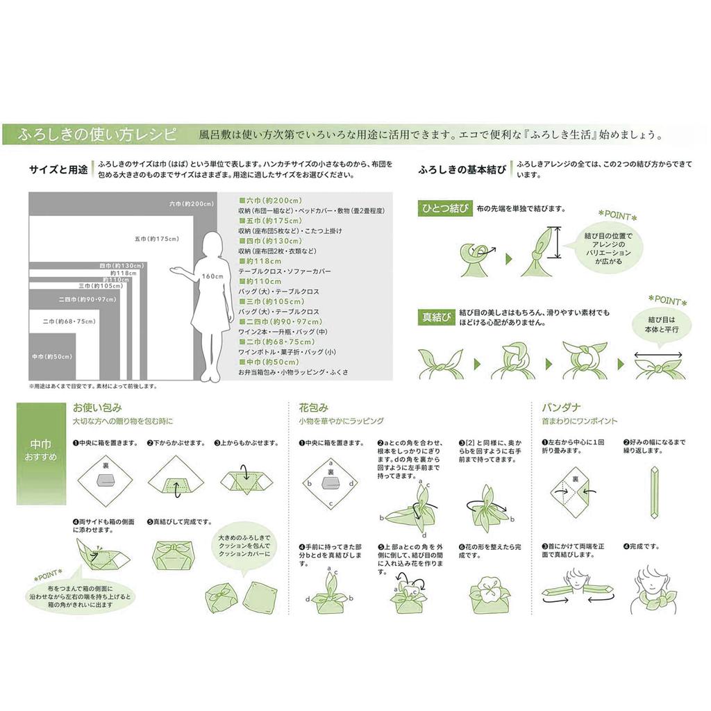 SAWABIYA Furoshiki Set of Japanese Double Perfect for Wrapping Lunch Kimono Eco Solid Shark Print with Cherry Blossom Design (Wrapping Cloth) 2, 70cm,